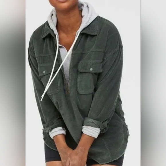 Aerie Offline Tops - Aerie Offline Corduroy 1/2 Zip Pullover Forest Green, Size XXL